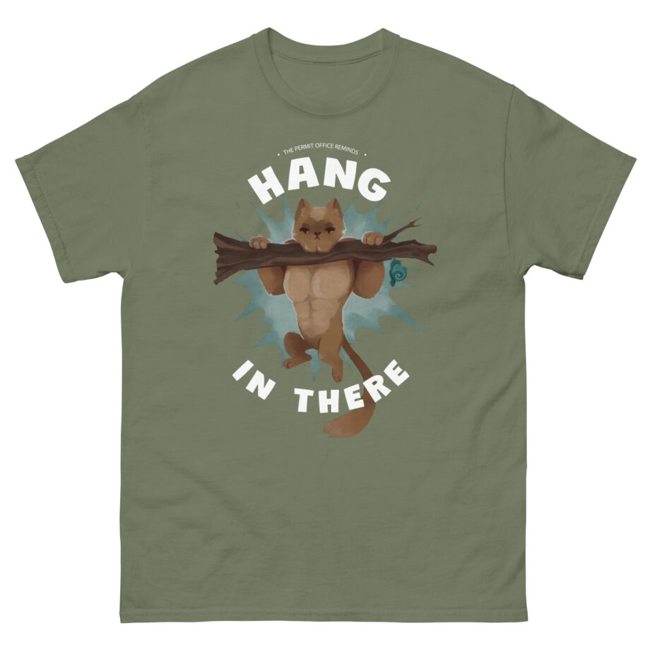 Grian Hang in There Permit Office Cat Unisex classic tee