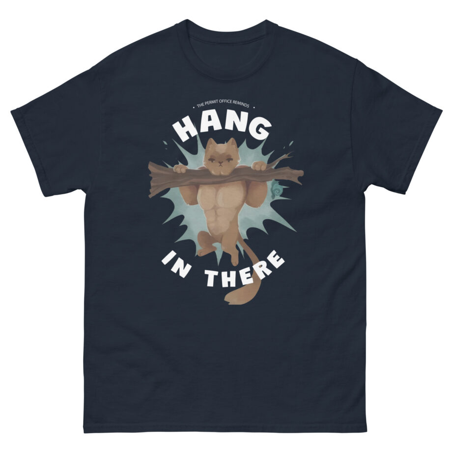 Grian Hang in There Permit Office Cat Unisex classic tee