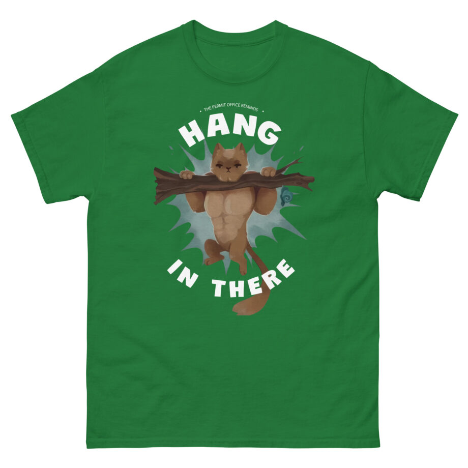 Grian Hang in There Permit Office Cat Unisex classic tee