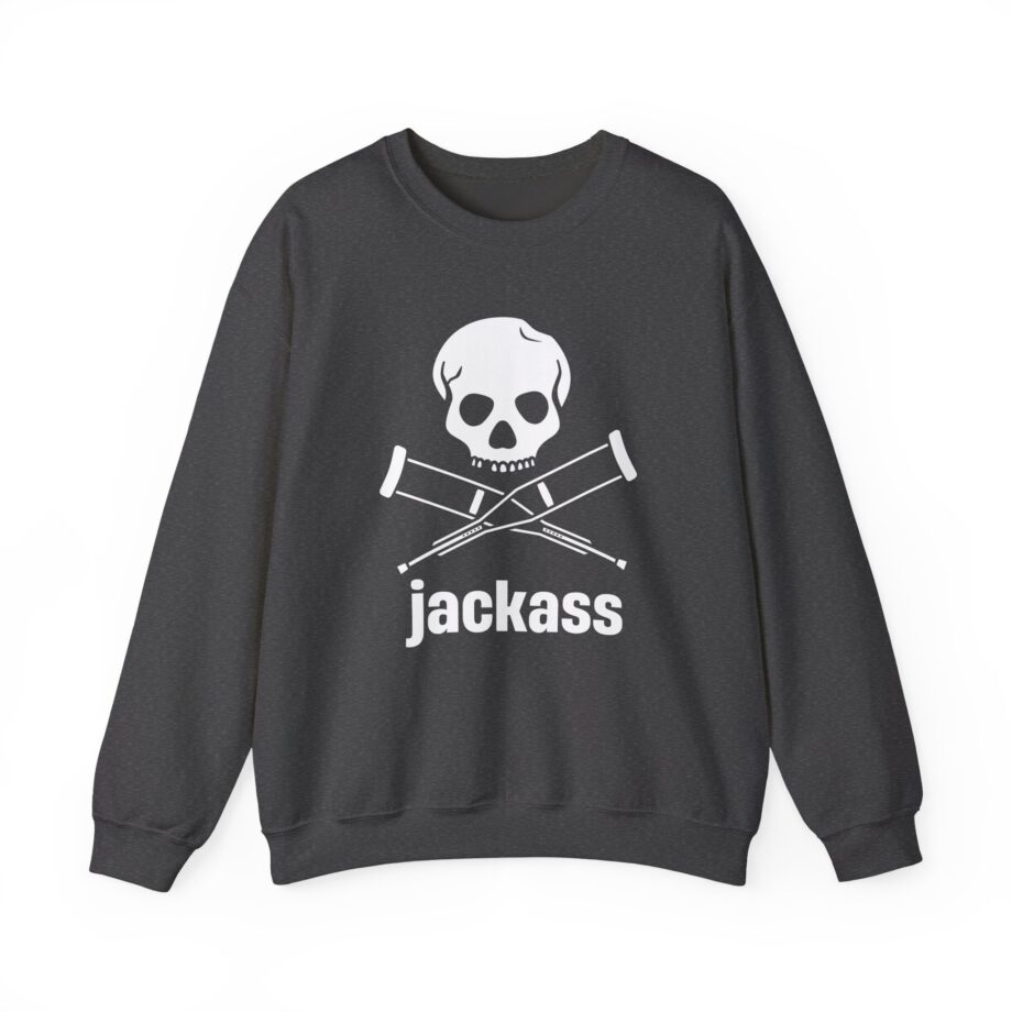 Jackass Skull and Crutches Unisex Heavy Blend™ Crewneck Sweatshirt