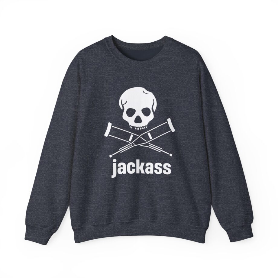 Jackass Skull and Crutches Unisex Heavy Blend™ Crewneck Sweatshirt