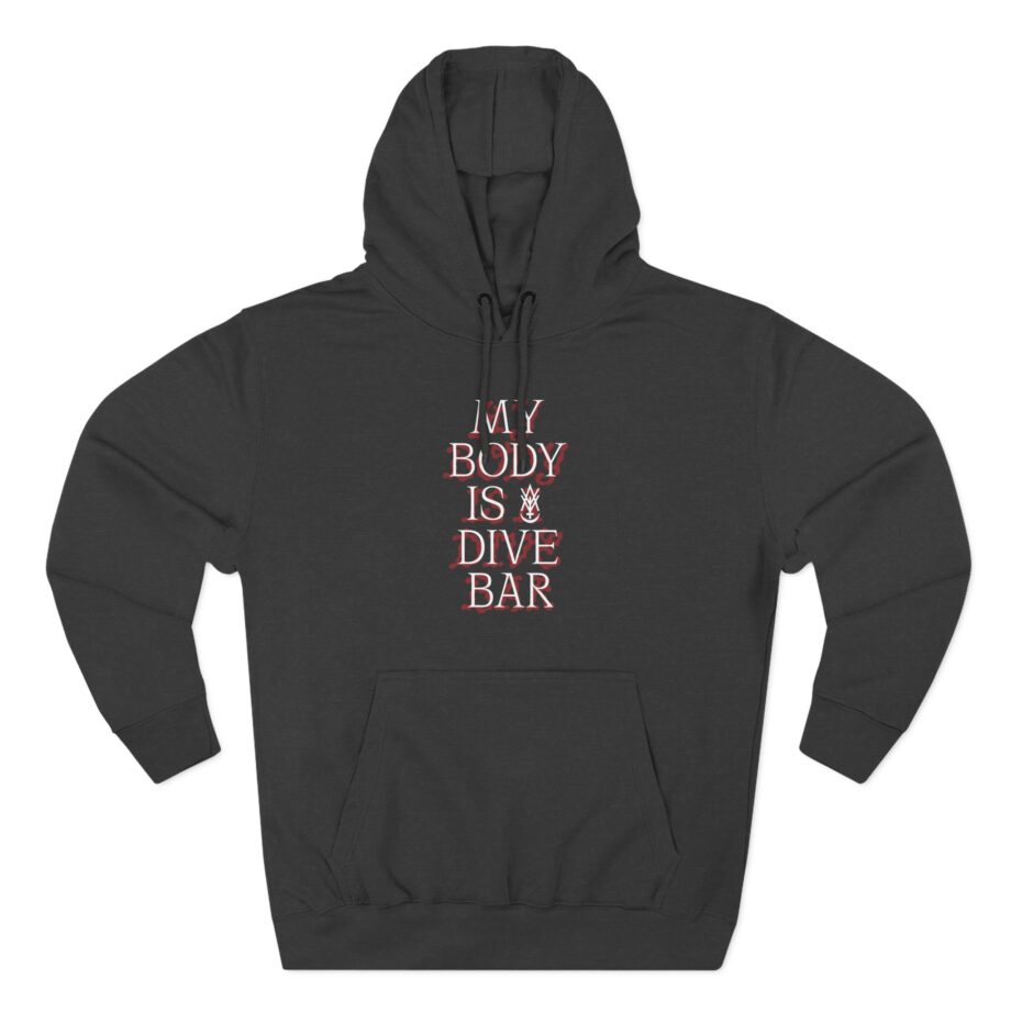 Amigo the Devil My Body is Dive Bar Three-Panel Fleece Hoodie