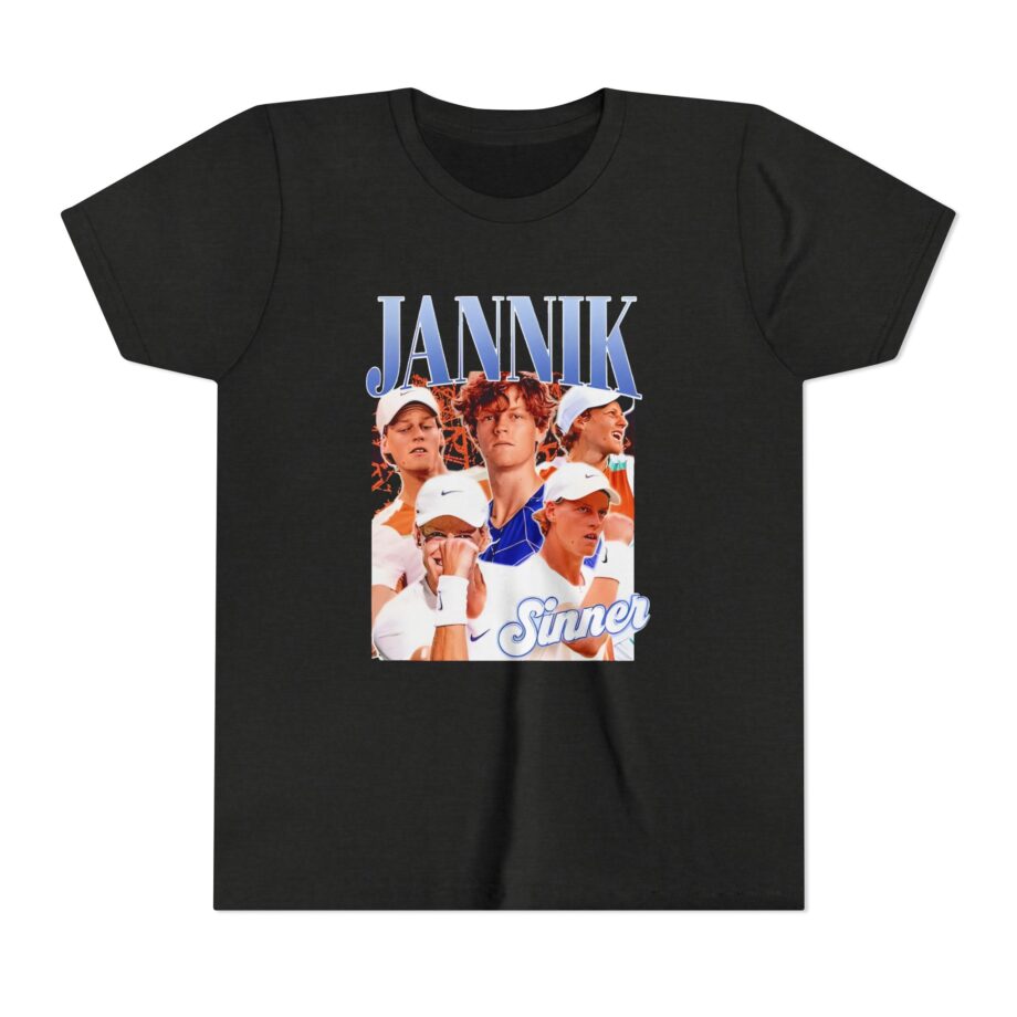 Jannik Sinner Retro Art Youth Short Sleeve Tee