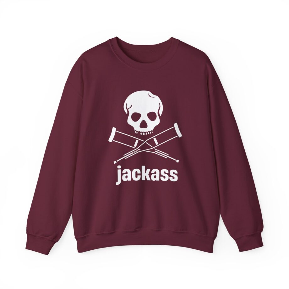 Jackass Skull and Crutches Unisex Heavy Blend™ Crewneck Sweatshirt