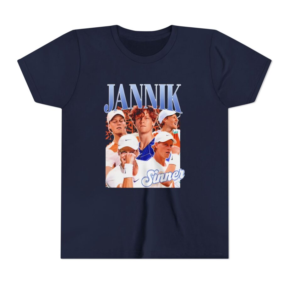 Jannik Sinner Retro Art Youth Short Sleeve Tee