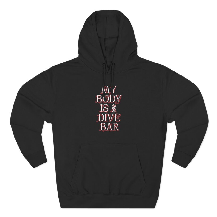 Amigo the Devil My Body is Dive Bar Three-Panel Fleece Hoodie
