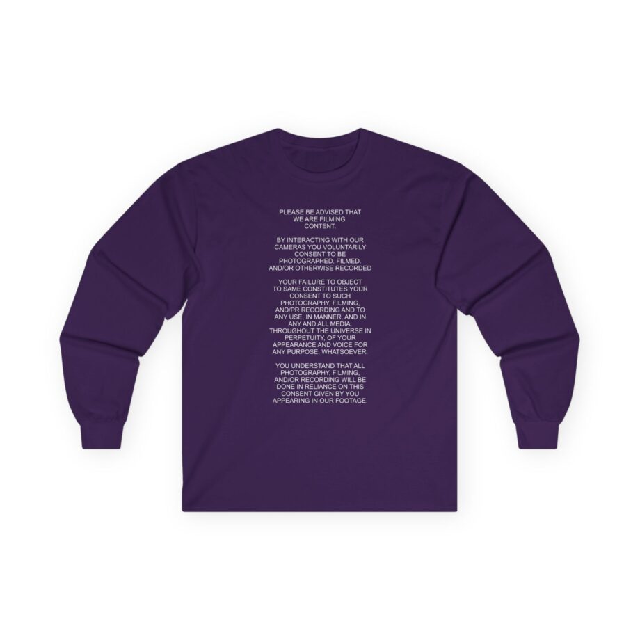 Nekrogoblikon We Are Filming Content Unisex Ultra Cotton Long Sleeve Tee