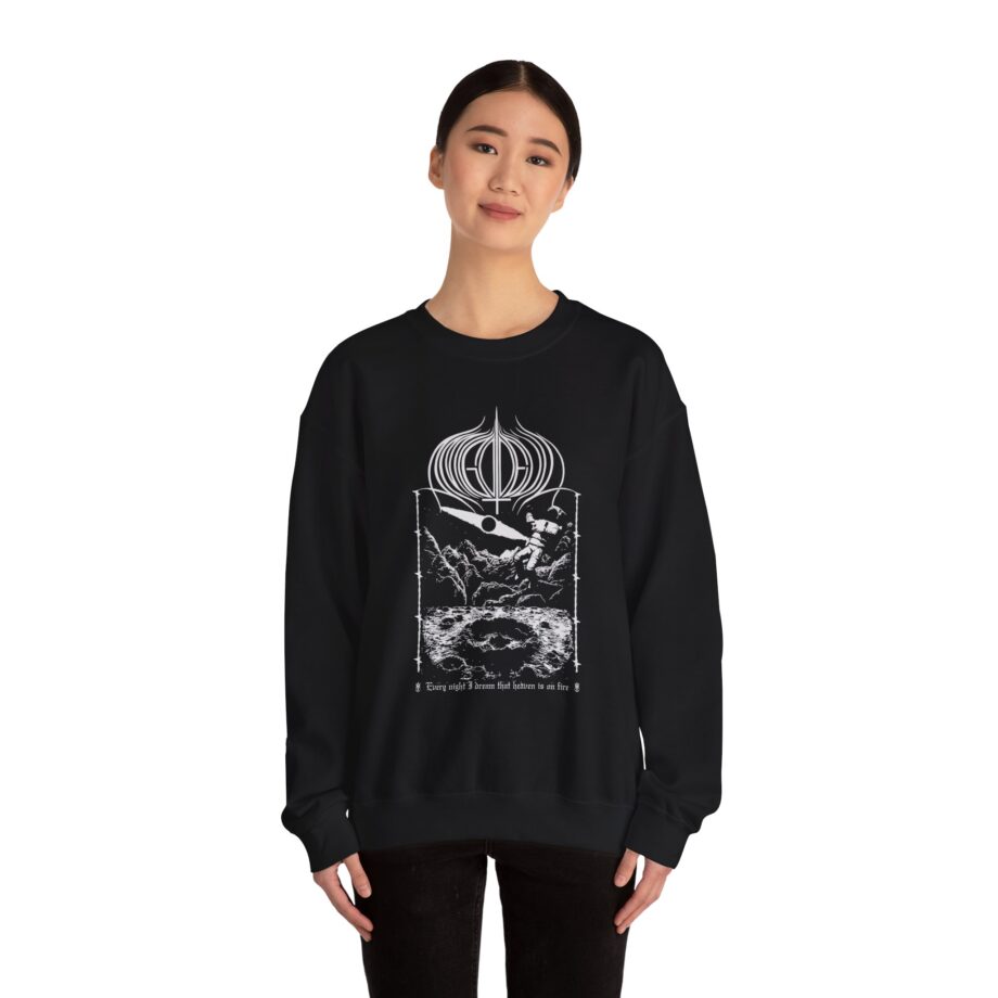 Amigo the Devil  Heavens on Fire Unisex Heavy Blend Crewneck Sweatshirt