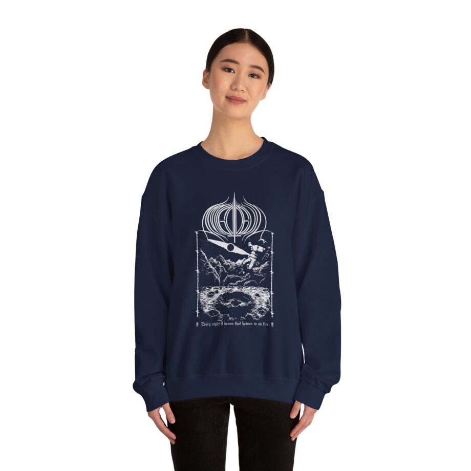 Amigo the Devil  Heavens on Fire Unisex Heavy Blend Crewneck Sweatshirt