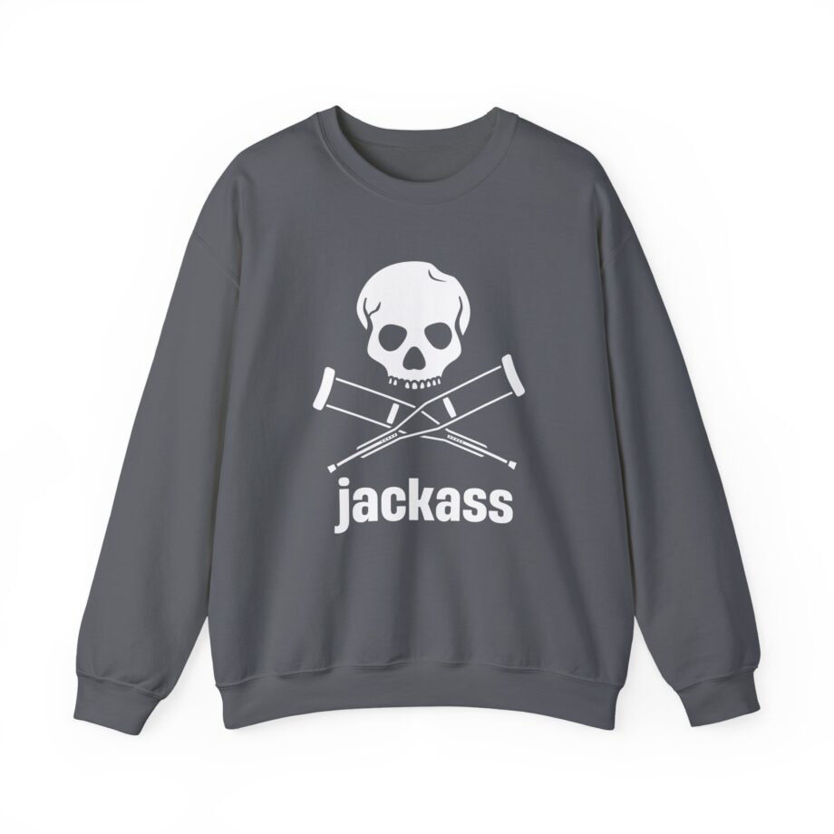 Jackass Skull and Crutches Unisex Heavy Blend™ Crewneck Sweatshirt