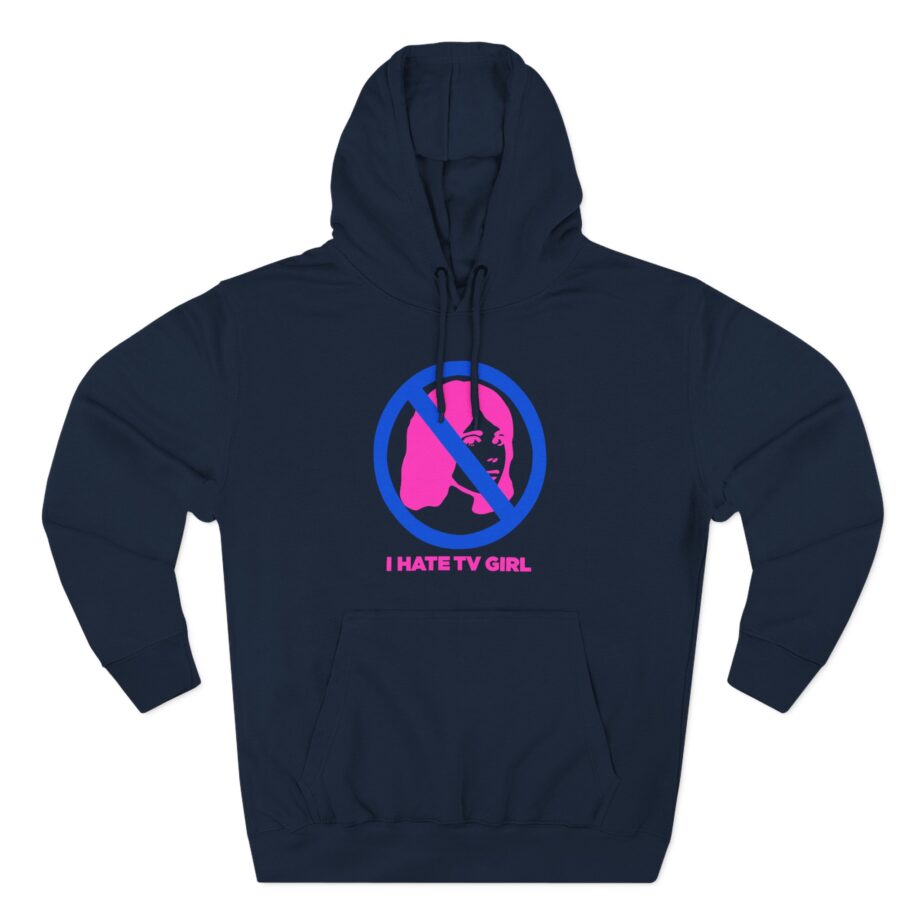 I Hate Tv Girl Three-Panel Fleece Hoodie