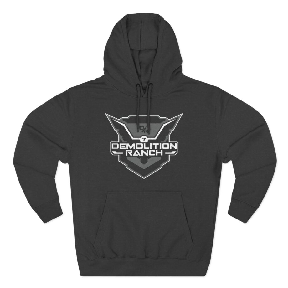Monochrome Shield Three-Panel Fleece Hoodie