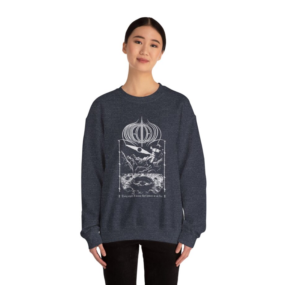 Amigo the Devil  Heavens on Fire Unisex Heavy Blend Crewneck Sweatshirt