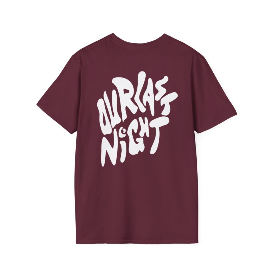 Our Last Night Black Swirl Text Unisex Softstyle T-shirt
