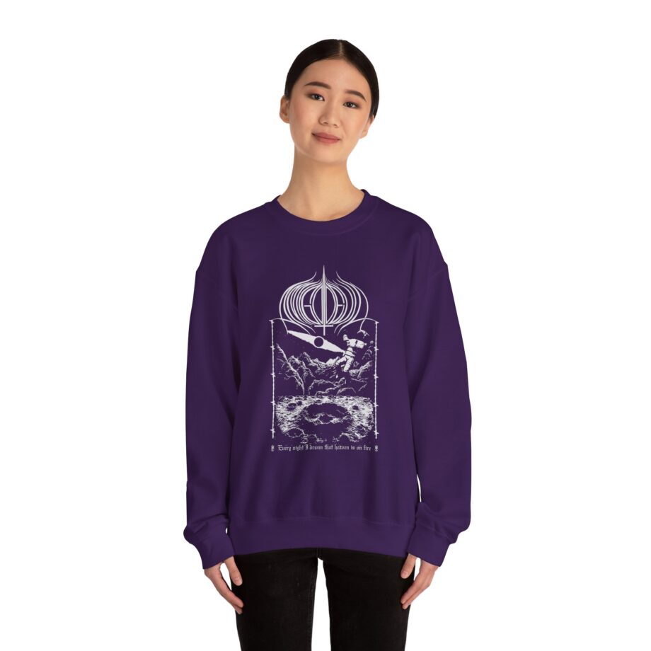 Amigo the Devil  Heavens on Fire Unisex Heavy Blend Crewneck Sweatshirt
