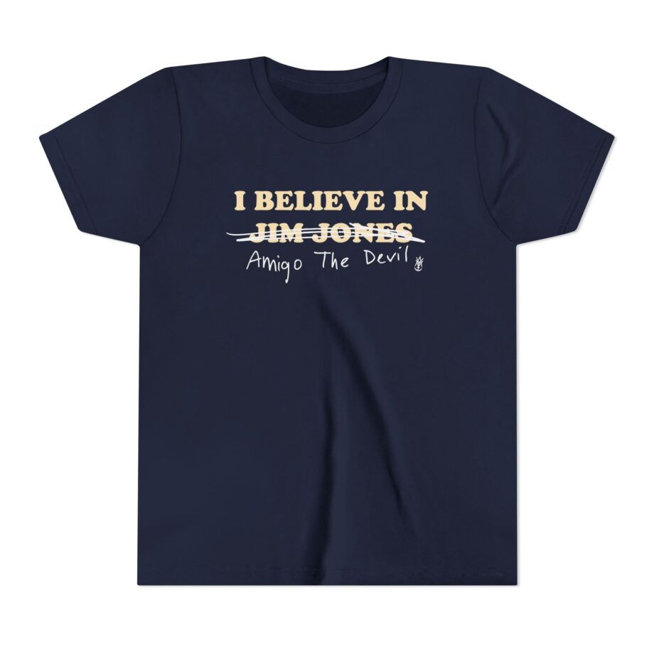 Amigo The Devil I Believe In Jim Jones Youth Short Sleeve Tee