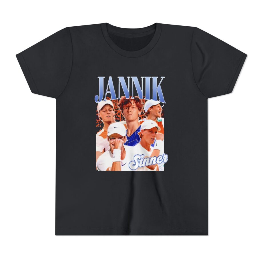 Jannik Sinner Retro Art Youth Short Sleeve Tee