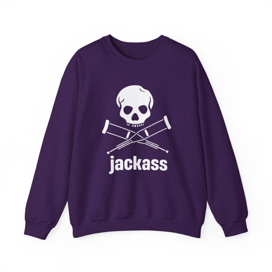 Jackass Skull and Crutches Unisex Heavy Blend™ Crewneck Sweatshirt
