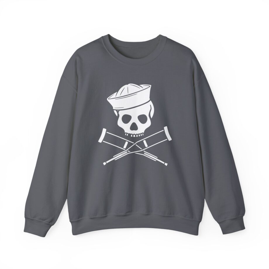 Jackass Skull and Crutches Unisex Heavy Blend™ Crewneck Sweatshirt