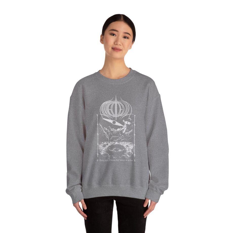 Amigo the Devil  Heavens on Fire Unisex Heavy Blend Crewneck Sweatshirt