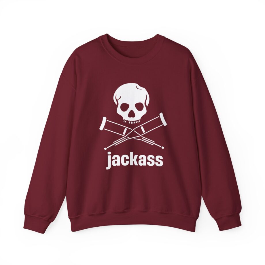 Jackass Skull and Crutches Unisex Heavy Blend™ Crewneck Sweatshirt