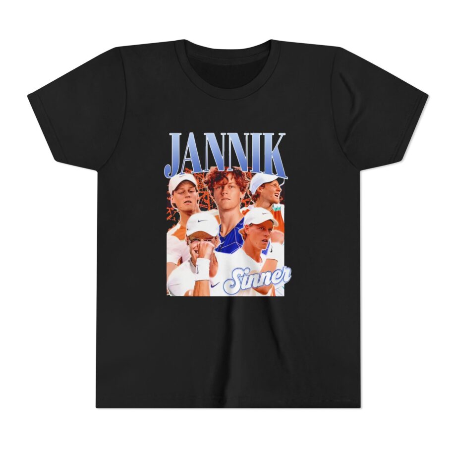 Jannik Sinner Retro Art Youth Short Sleeve Tee