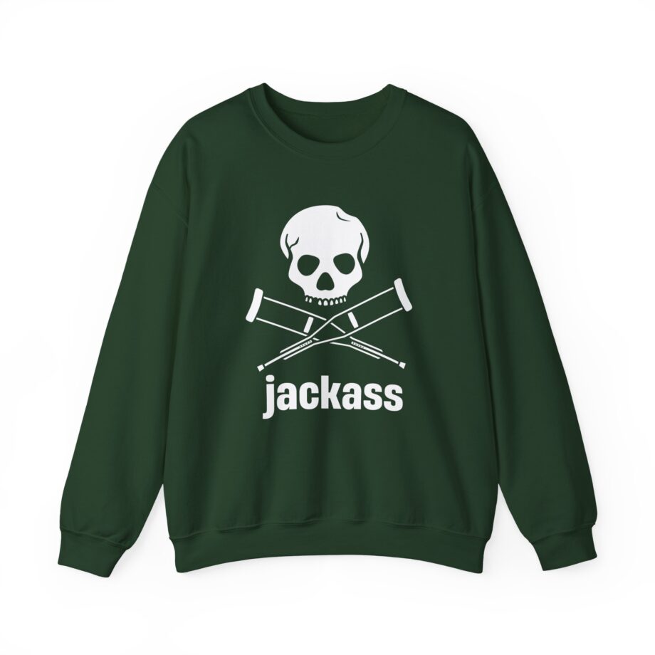 Jackass Skull and Crutches Unisex Heavy Blend™ Crewneck Sweatshirt