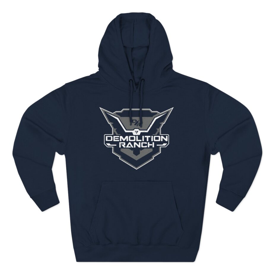Monochrome Shield Three-Panel Fleece Hoodie