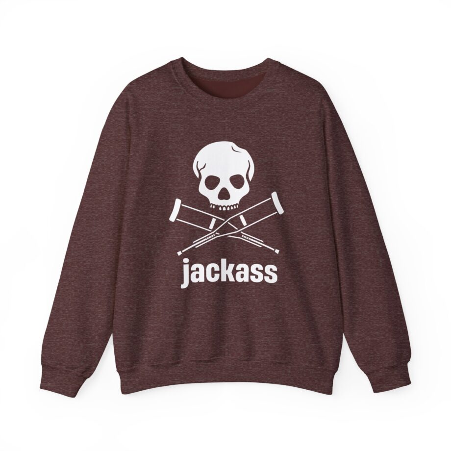 Jackass Skull and Crutches Unisex Heavy Blend™ Crewneck Sweatshirt