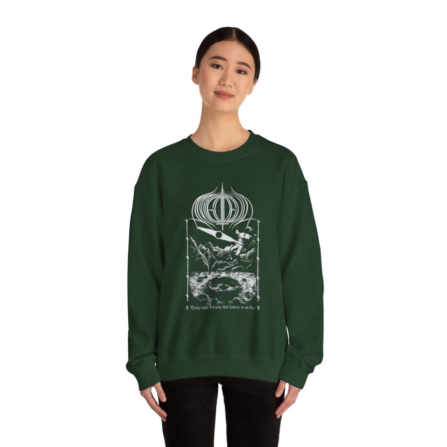 Amigo the Devil  Heavens on Fire Unisex Heavy Blend Crewneck Sweatshirt