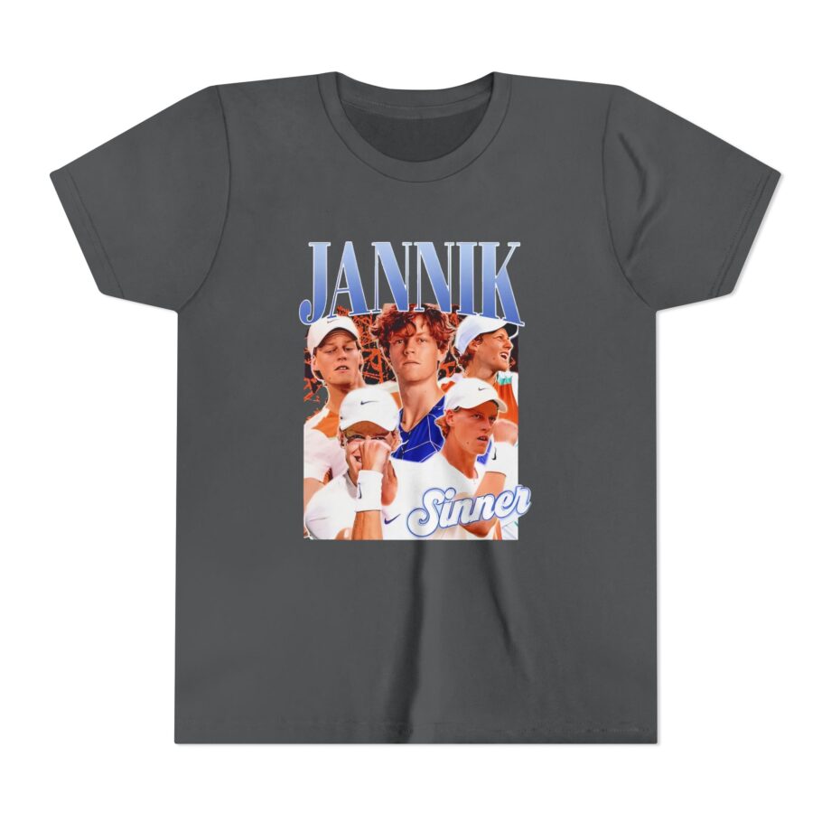 Jannik Sinner Retro Art Youth Short Sleeve Tee