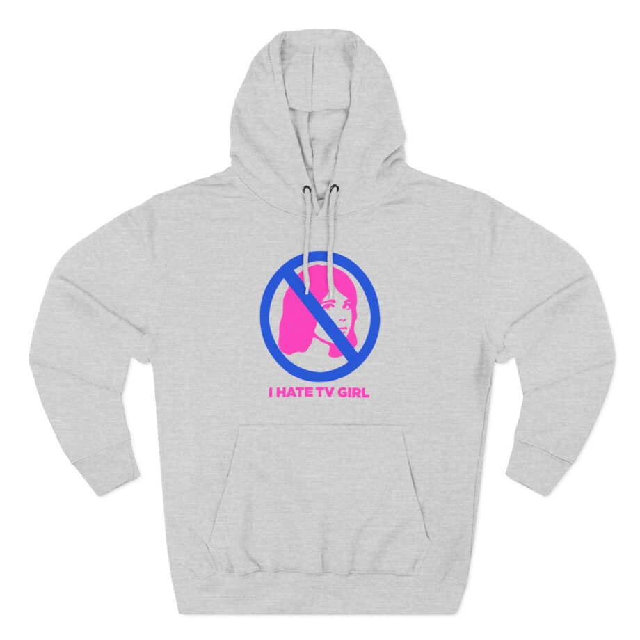 I Hate Tv Girl Three-Panel Fleece Hoodie