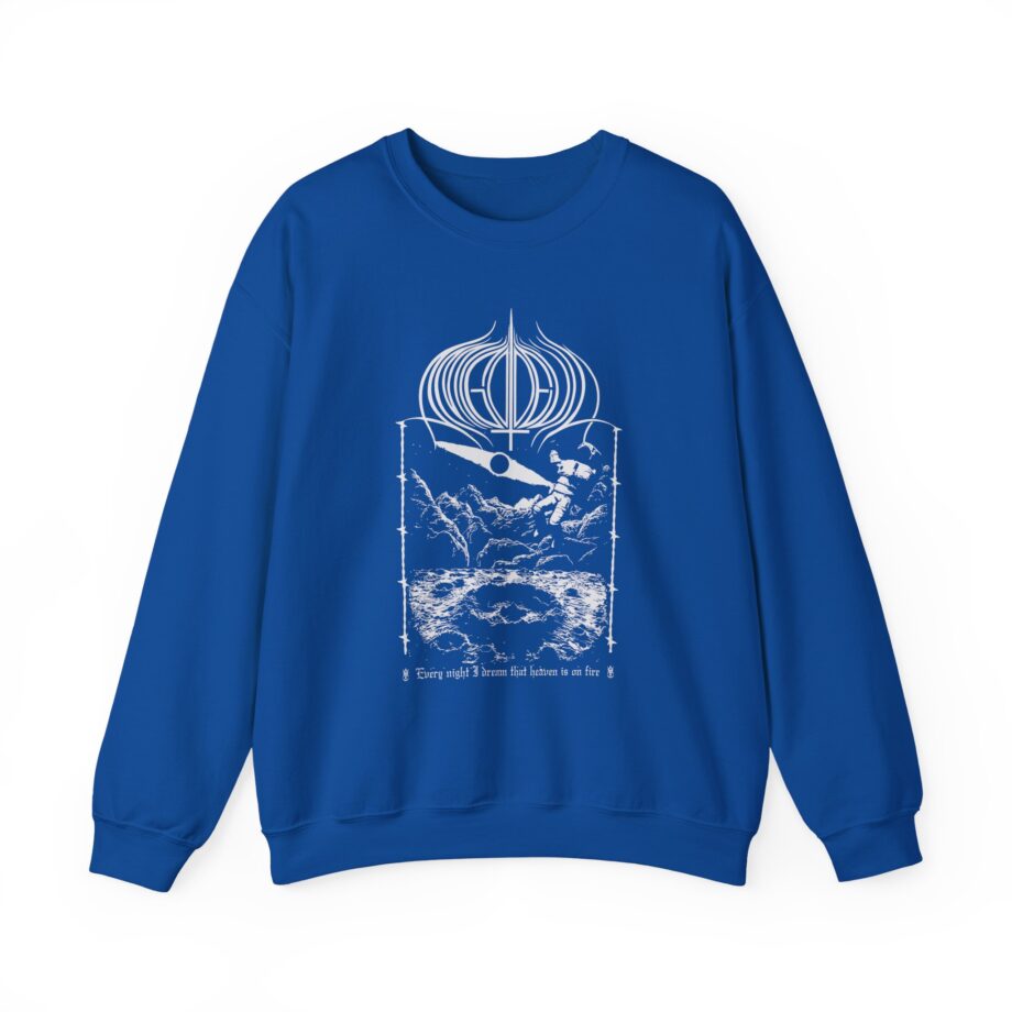Amigo the Devil  Heavens on Fire Unisex Heavy Blend Crewneck Sweatshirt