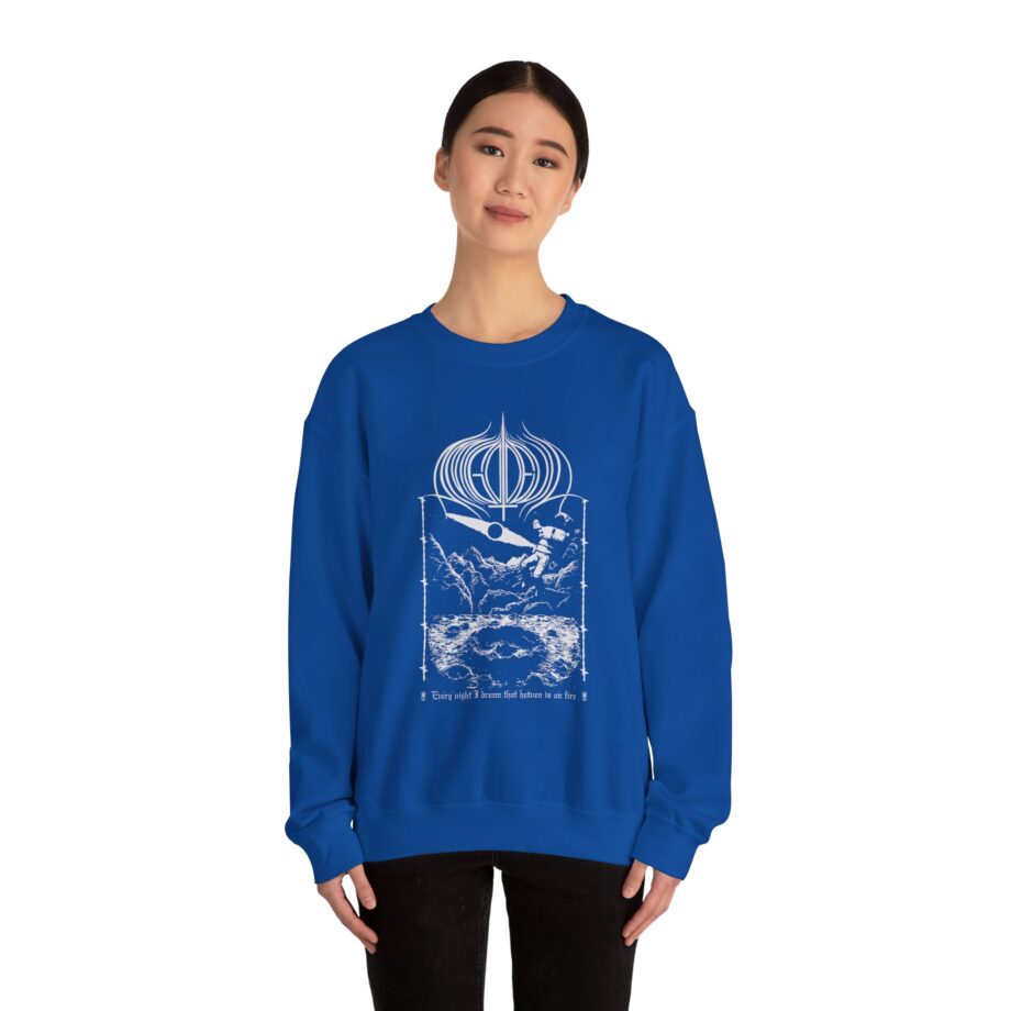 Amigo the Devil  Heavens on Fire Unisex Heavy Blend Crewneck Sweatshirt