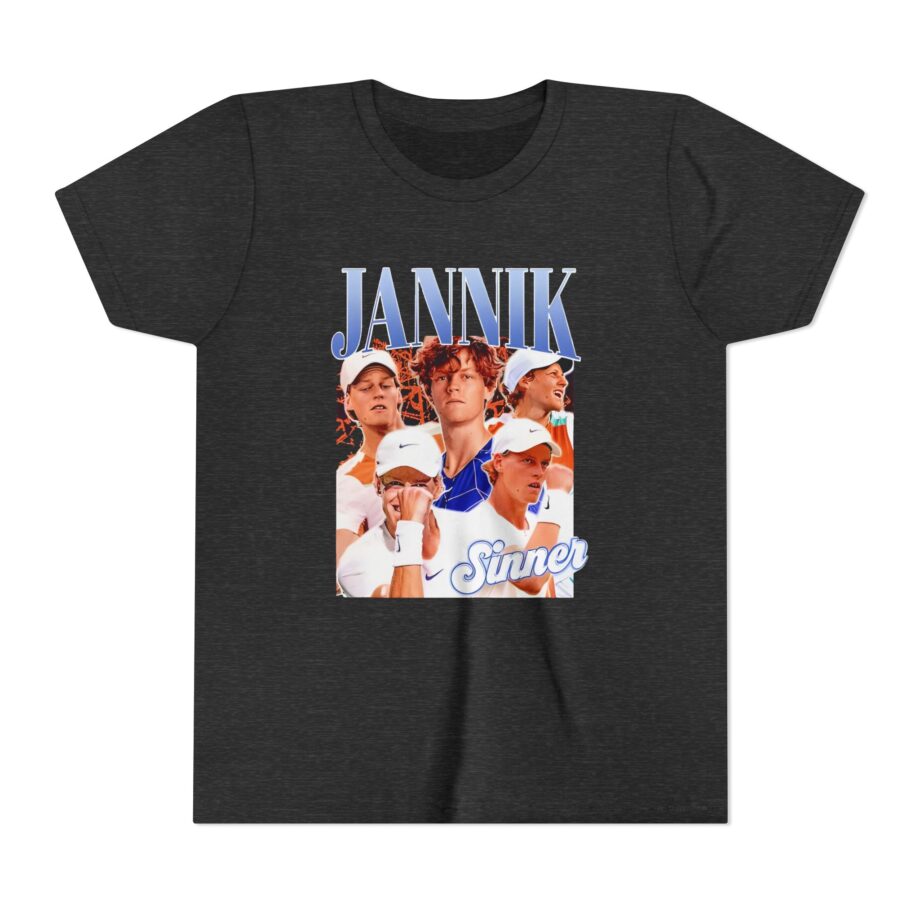Jannik Sinner Retro Art Youth Short Sleeve Tee
