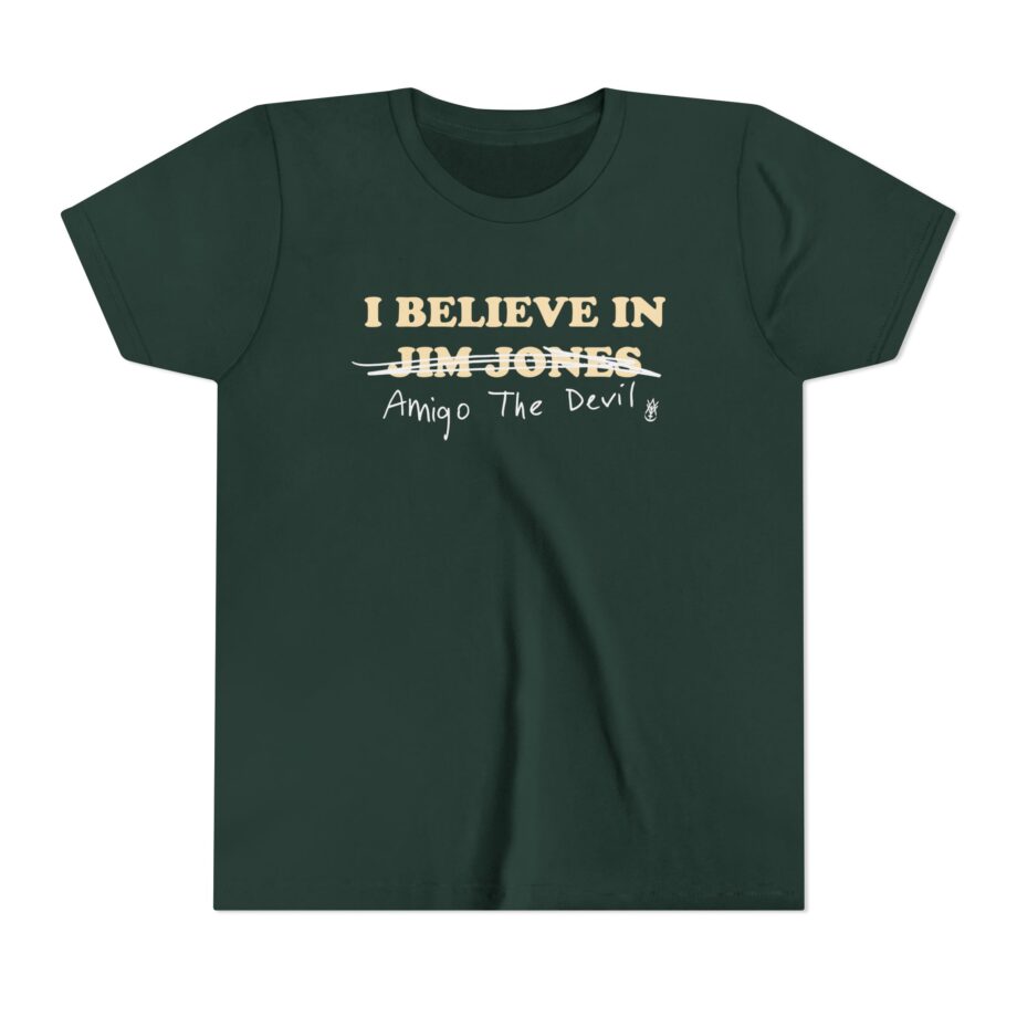 Amigo The Devil I Believe In Jim Jones Youth Short Sleeve Tee