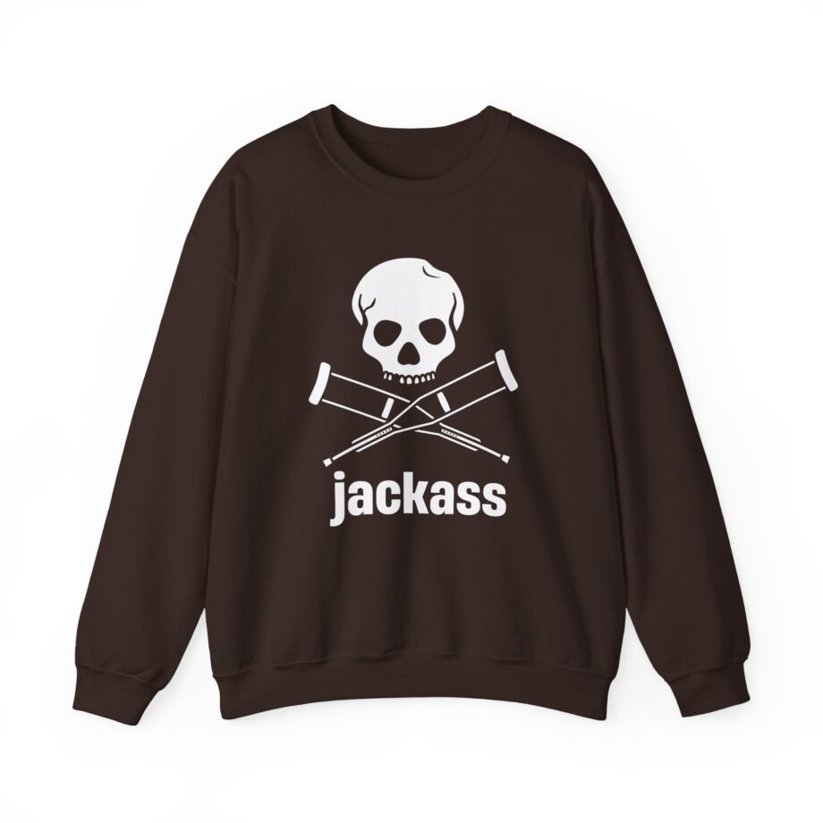 Jackass Skull and Crutches Unisex Heavy Blend™ Crewneck Sweatshirt