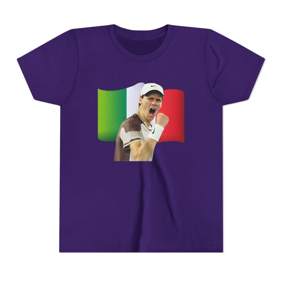 Jannik Sinner Italian Tennis Star Fan Youth Short Sleeve Tee
