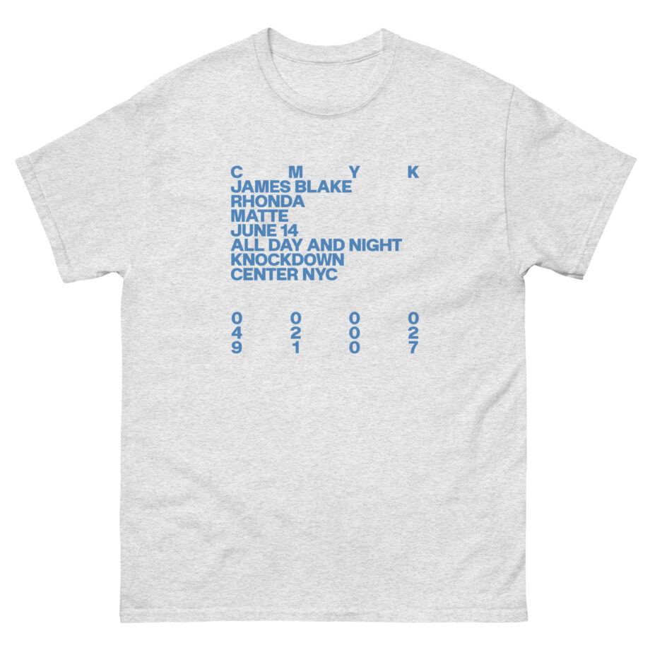 James Blake Cmyk Knockdownx Event Unisex classic tee